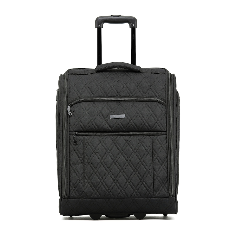 image 1 of Flight Knight 56x45x25cm easyJet & British Airways Large Carry On Approved Maximum Size Hand Luggage - 2 Wheels - Lightweight Durable Textile Cabin Suitcase Blue | Navy | Cabin Bag