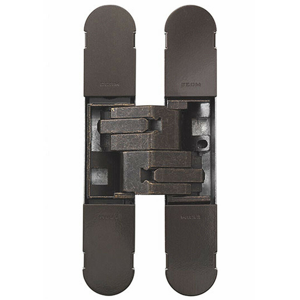 Loops 100 x 22mm Adjustable Medium Duty Concealed Hinge Brass Bronzed Internal Door in Metallics