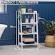 image 2 of Christow White Ladder Shelf Wooden 4 Tier Storage Unit Display Stand Bathroom
