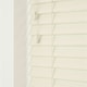 image 2 of 120cm Misty White Faux Wood Venetian Blinds with String (120cm Drop) | White | White