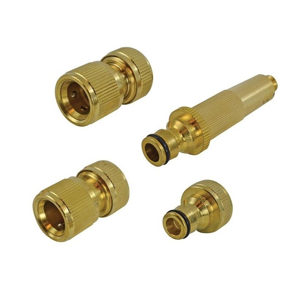 Faithfull Brass Nozzle & Fittings Kit 4 Piece 12.5mm (1/2in) - Multi Colour - One Size | Multi