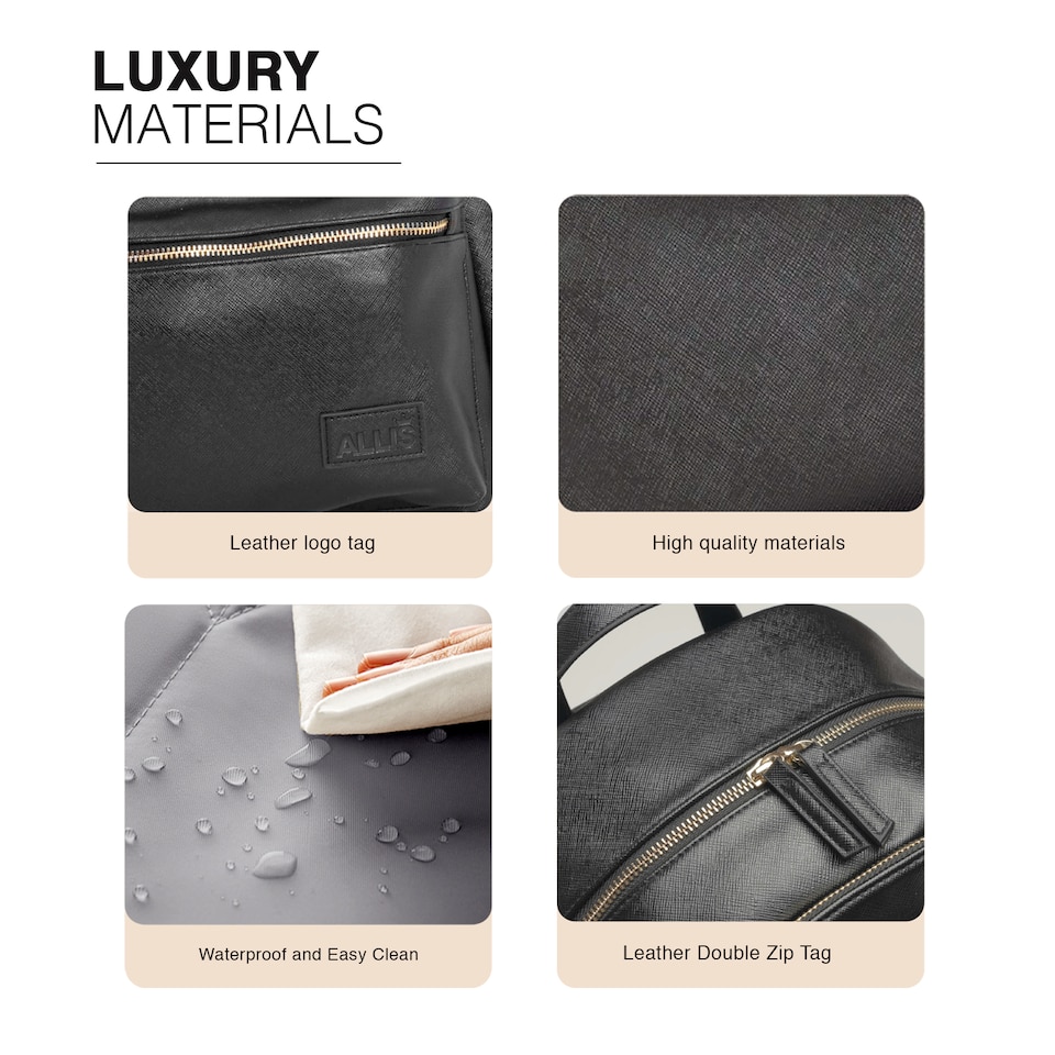 image 1 of Allis Lux Baby Changing Backpack - Black