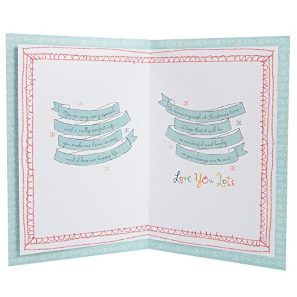 image 1 of Large Square Wife Cute Glitter Christmas Card