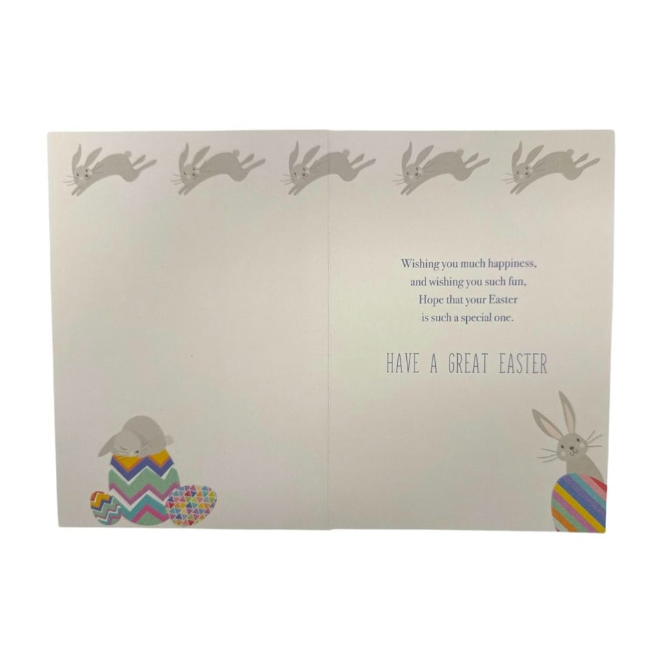image 1 of For Special Grandchildren Multicoloured Eggs Pattern Design Easter Card