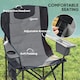 image 8 of Outsunny Set of 2 Padded Folding Picnic Chairs with Cooler Bag, Grey Black | Black