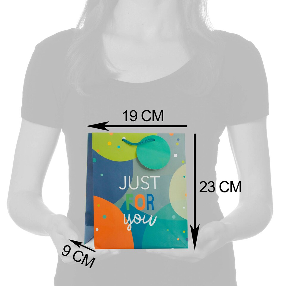 image 1 of Multipack of 3 Medium Gift Bags | Party Bags for Presents | Birthdays | For Him/Friend | Just for You Design