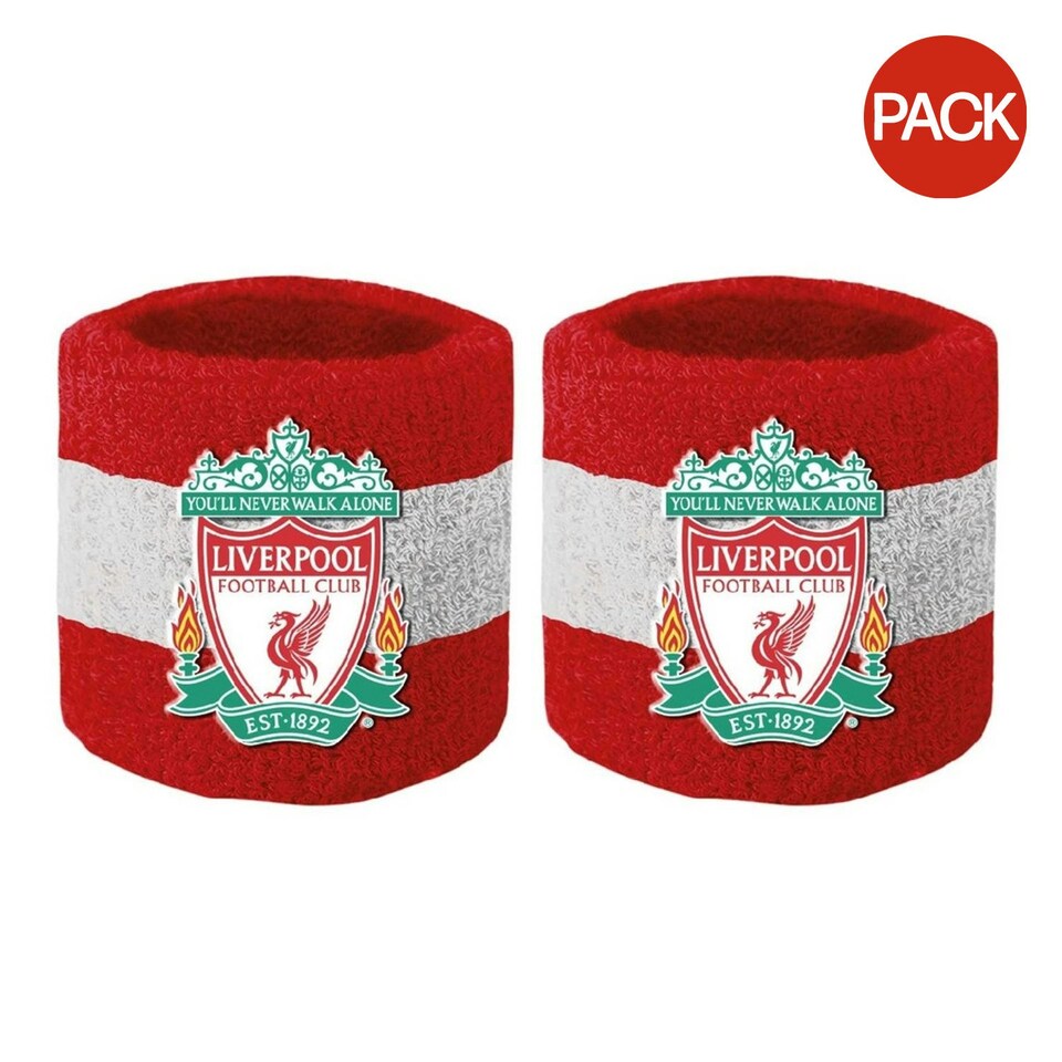 image 1 of Liverpool FC Cotton Wristband (Pack of 2) - Red/White - One Size