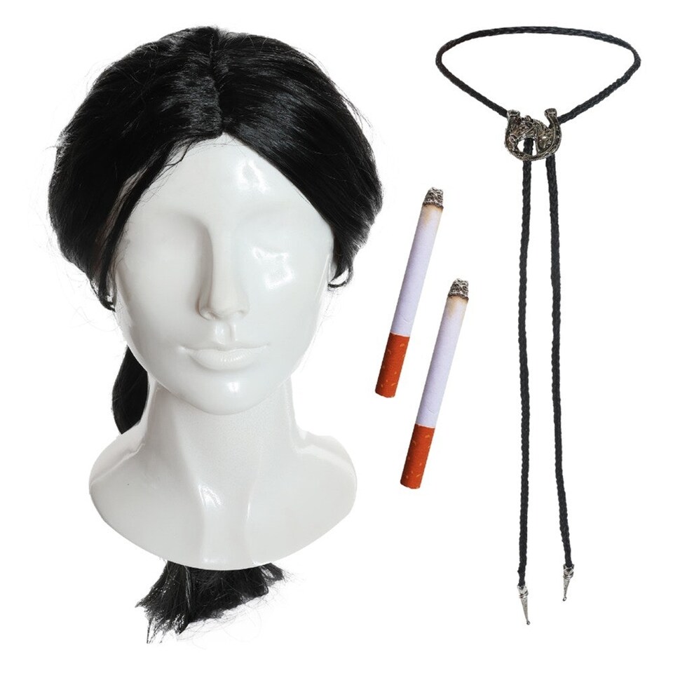 image 1 of Hitman Accessory Set - Wig, Cigarettes and Bootlace Tie Multi | One Size