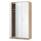 image 6 of Trent Tall Triple Mirrored Wardrobe in White Matt & Black Matt (Ready Assembled) | White | White Matt & Black Matt