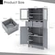 image 2 of COSTWAY Bathroom Storage Cabinet Floor Organizer Grey Grey