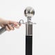 image 7 of 2 Silver Finish Black Stanchion Poles with 1 Yellow Gold Velvet Rope