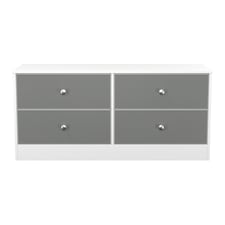 Truro 4 Drawer Bed Box in Uniform Grey & White Matt (Ready Assembled) | Grey | Uniform Grey & White Matt