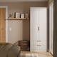 image 2 of Seattle Tall 2 Drawer Double Wardrobe in Kashmir Matt (Ready Assembled) | Cream | Kashmir Matt