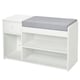 image 6 of HOMCOM Multi-Storage Shoe Bench Drawer 3 Compartments Cushion Home Boots White White