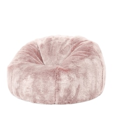 icon Kids Classic Faux Fur Bean Bag Chair Light Pink Bean Bags for Children Pink