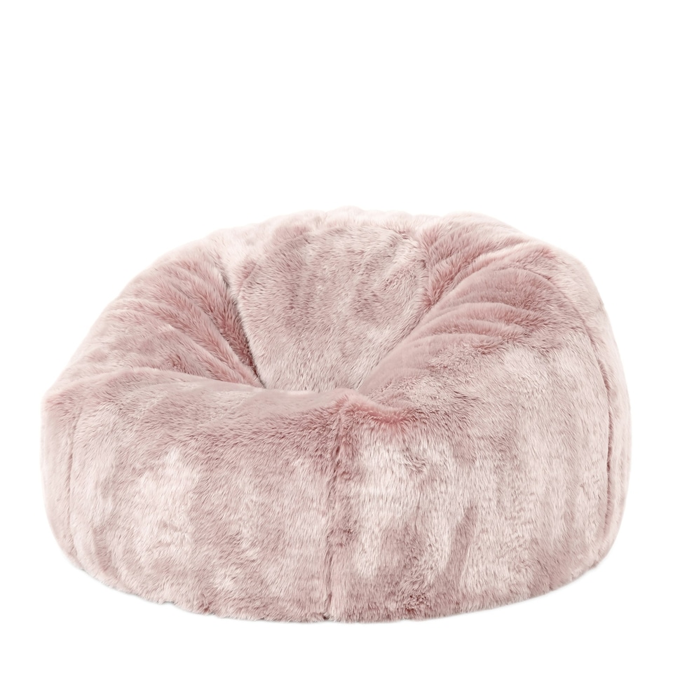 image 1 of icon Kids Classic Faux Fur Bean Bag Chair Light Pink Bean Bags for Children Pink