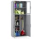 image 1 of COSTWAY Broom Closet Storage Cabinet Wooden Utility Grey