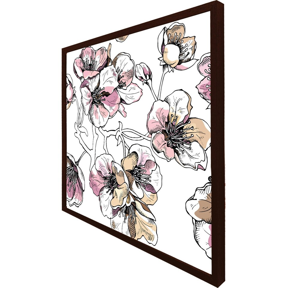 image 1 of Flower illustration (Picture Frame) Brown | Oak | M