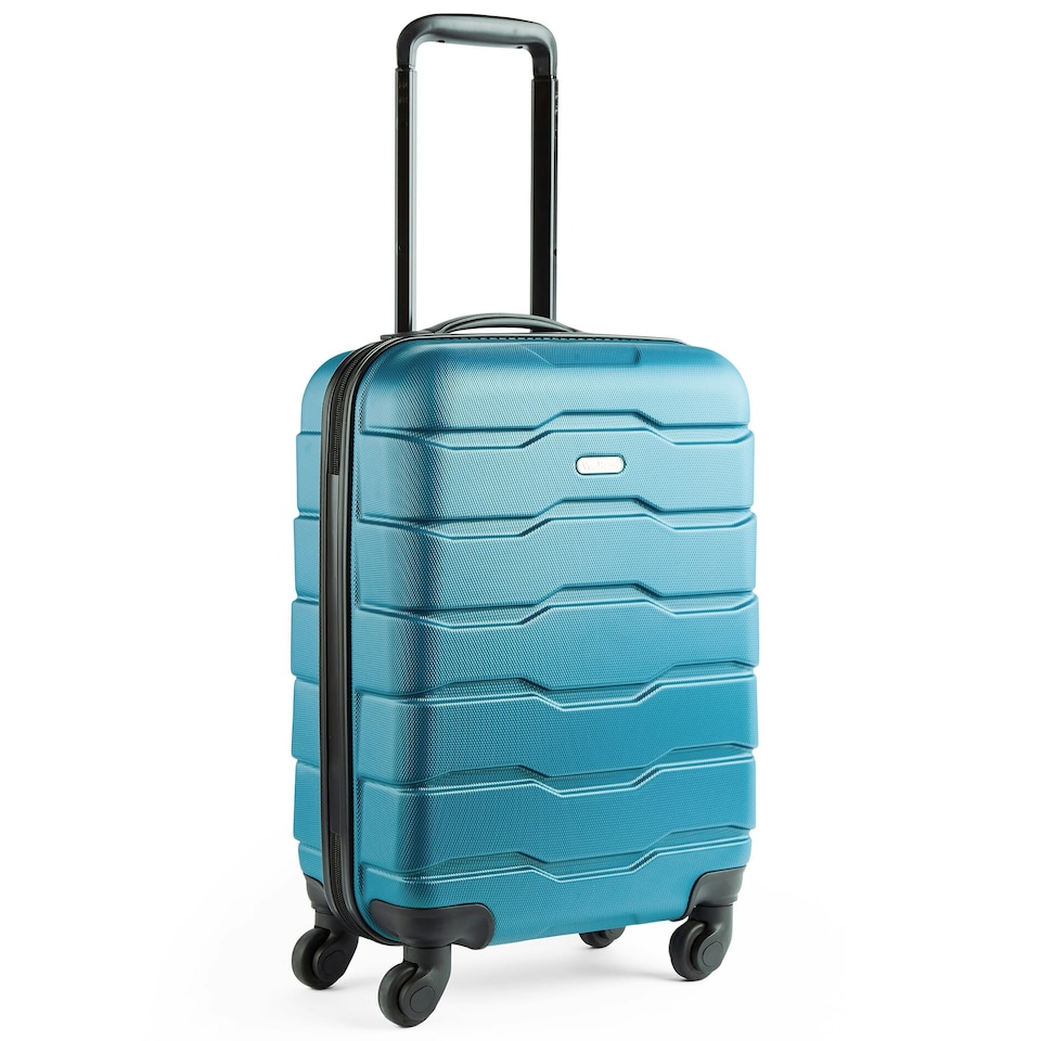 image 1 of VonHaus Teal Carry On Suitcase with 4 Spinner Wheels