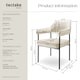 image 6 of Armchair Doe - durable fabric, black powder-coated legs, 120 kg load, 58 x 62 x 85 cm | White | velvet look off-white | 2