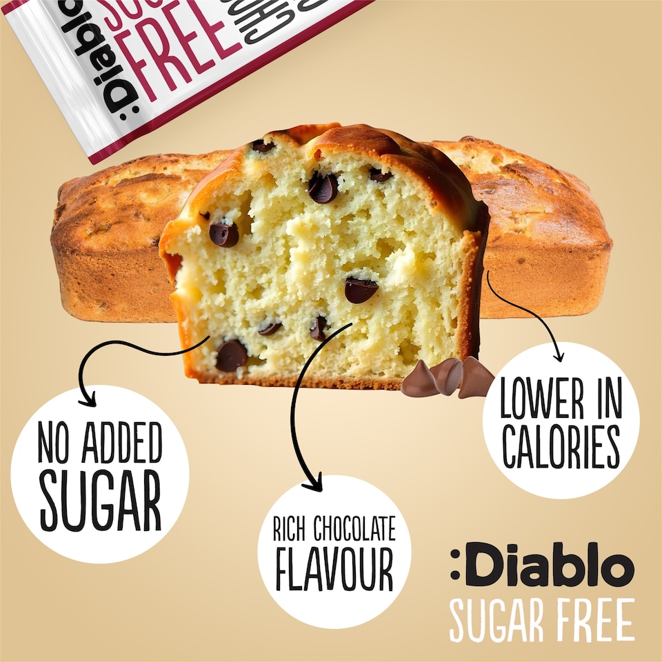 image 1 of Diablo Sugar Free Chocolate Chip Cake 200g