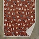 image 3 of Mixed Kitty Brick Cat Print Flannel Throw with Cosy Sherpa Back – 140x180cm Red | Brick
