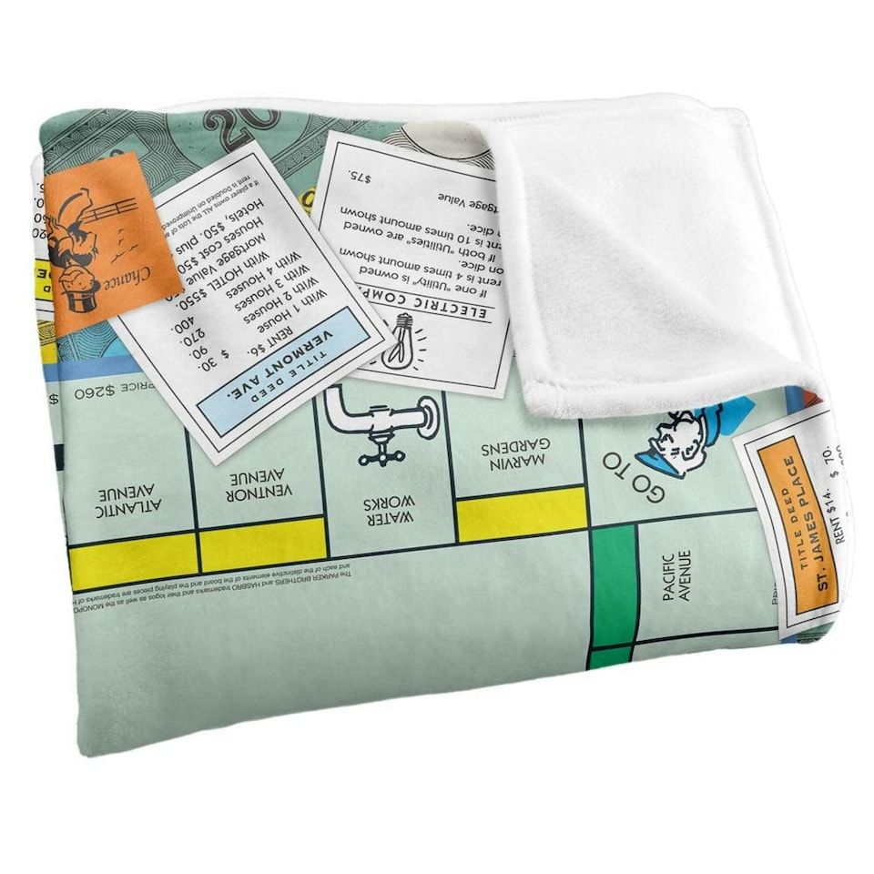 image 1 of Monopoly Game Scene Blanket - Multicoloured - One Size