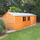 image 2 of Shiplap Mammoth Loglap 12 x 30 Feet Shed Double Door with Two Opening Window Brown