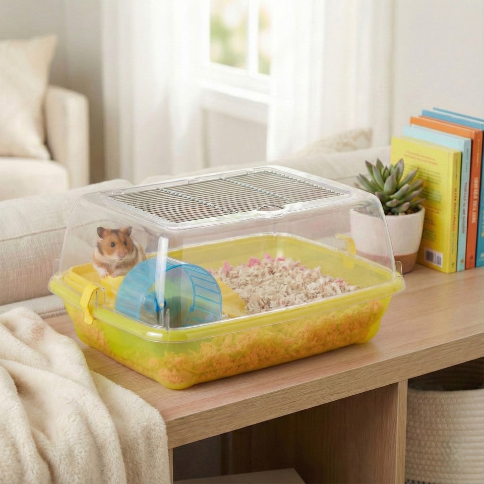 image 1 of Hamster Guinea Pig Pet Animal Terrarium Cage Play Wheel House Hutch Enclosure