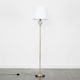 image 2 of ValueLights Memphis Brushed Gold Floor Lamp with Medium White Tapered Shade and E27 GLS LED 10W Warm White 3000K Bulb