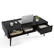 image 1 of COSTWAY 109 CM Coffee Table with Drawer and Storage Shelf Black Black