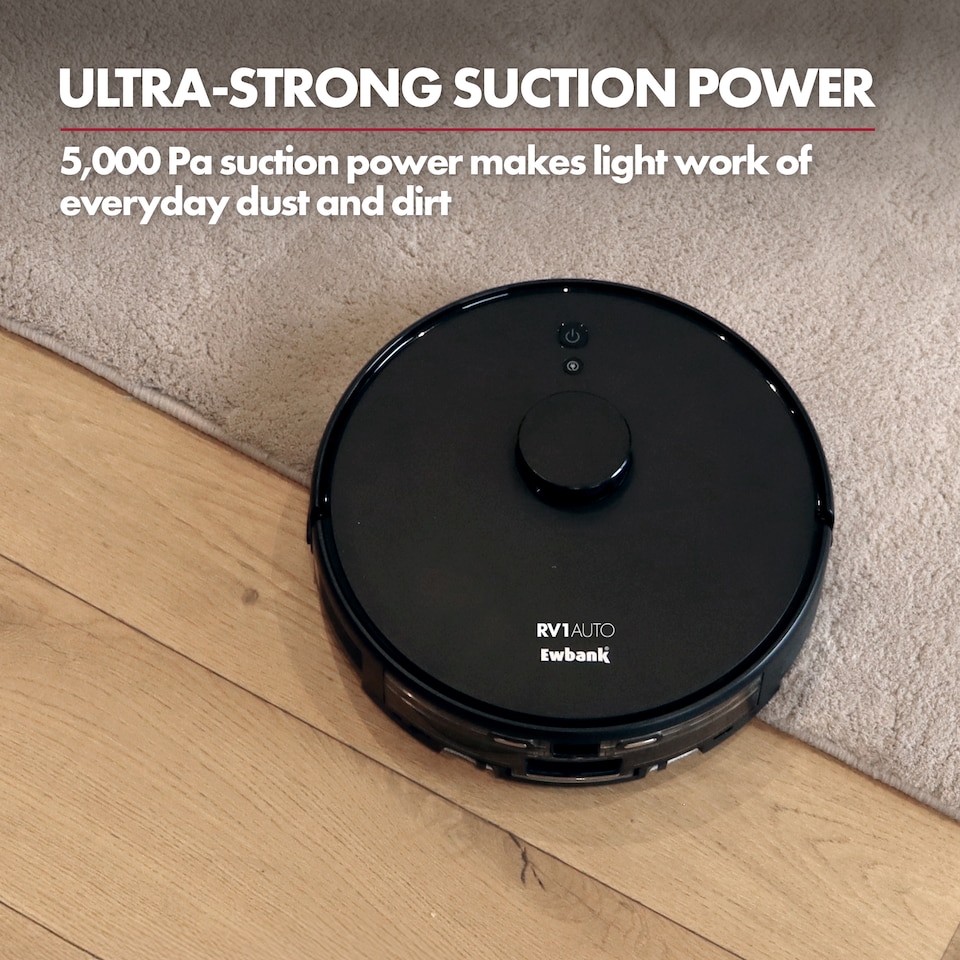 image 1 of Ewbank EWVC04604 RV1AUTO Robot Vacuum Cleaner & Mop, 5000Pa Suction, Auto-Empty Dock, LiDAR Navigation, Wi-Fi App & Voice Control, 150 Min Runtime