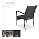 image 3 of Rattan Garden Chair Girona - polyrattan and steel, weather and sun resistant, stackable | Black | black | 2