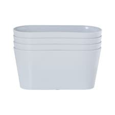 Wham studio 4x 30cm Oval Plastic Trough | Grey | Cool Grey