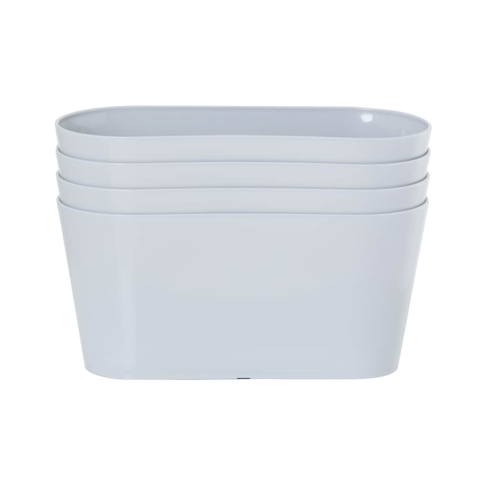 image 1 of Wham studio 4x 30cm Oval Plastic Trough | Grey | Cool Grey