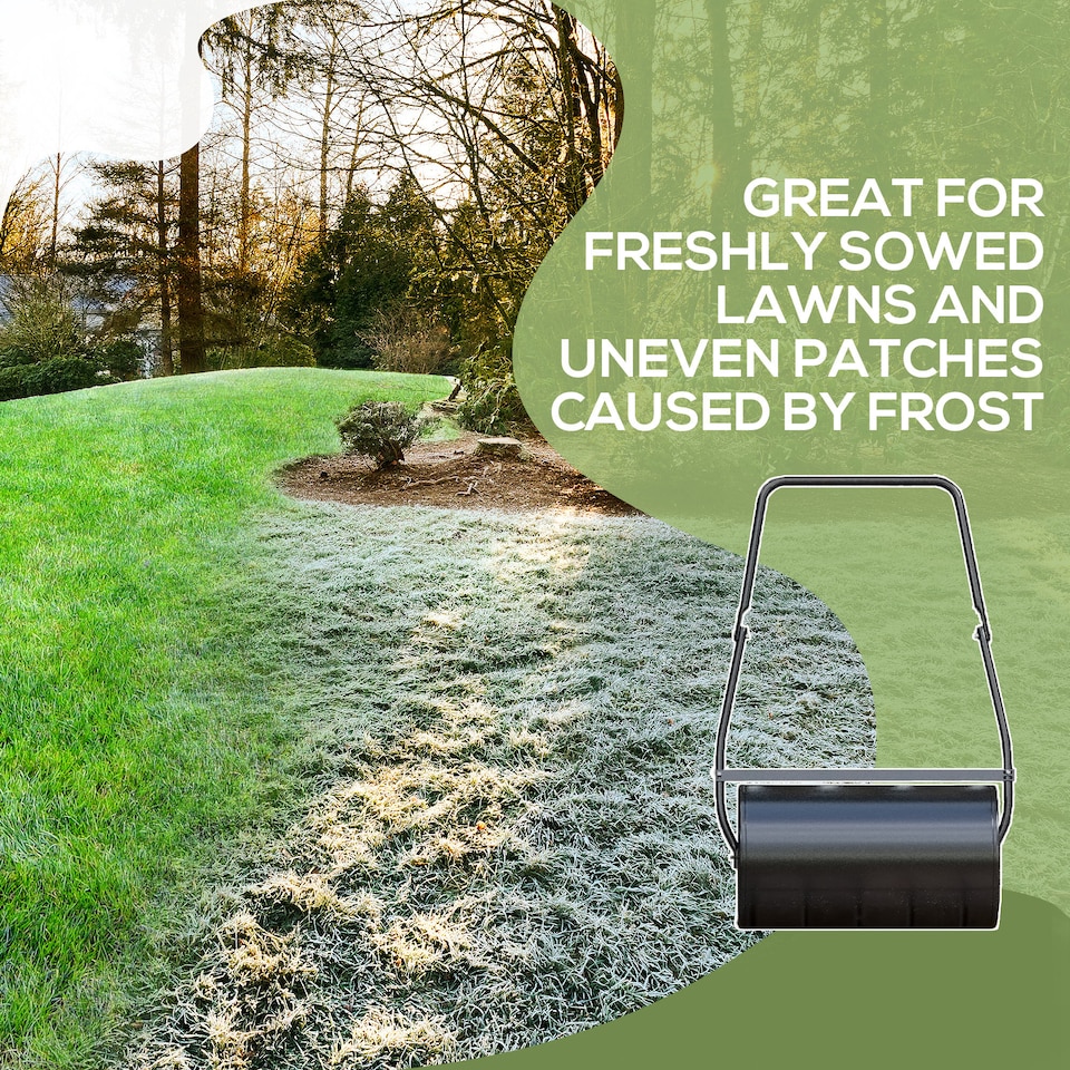 image 1 of DURHAND Heavy Duty Garden Lawn Roller Push Tow Water Sand Filled 46L Equipment