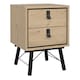 image 1 of Ry Bedside Cabinet 2 Drawer Jackson Hickory Oak