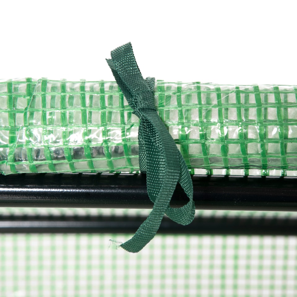 image 1 of Outsunny Greenhouse Plants Foil Tomato Vegetable House W 2 Windows White