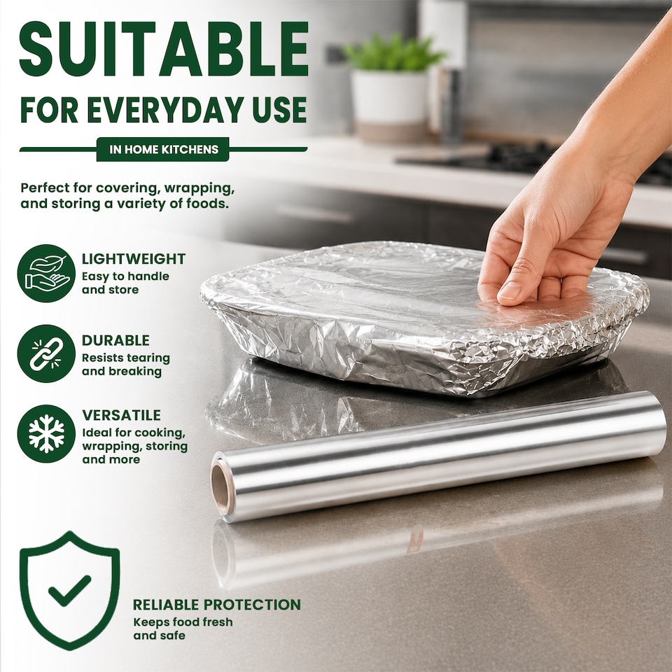 image 1 of ECONX Heavy-Duty Kitchen Foil 75M X 30CM Aluminium Foil Roll Food Service & Catering 1 Roll