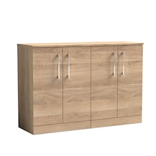 Balterley Floor Standing Bathroom Vanity Unit with Colour Coordinating Worktop, 4 Soft Close Doors and Handles