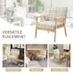 image 7 of HOMCOM One Seater Sofa with Rubber Wood Frame Linen Fabric Small Couch Beige