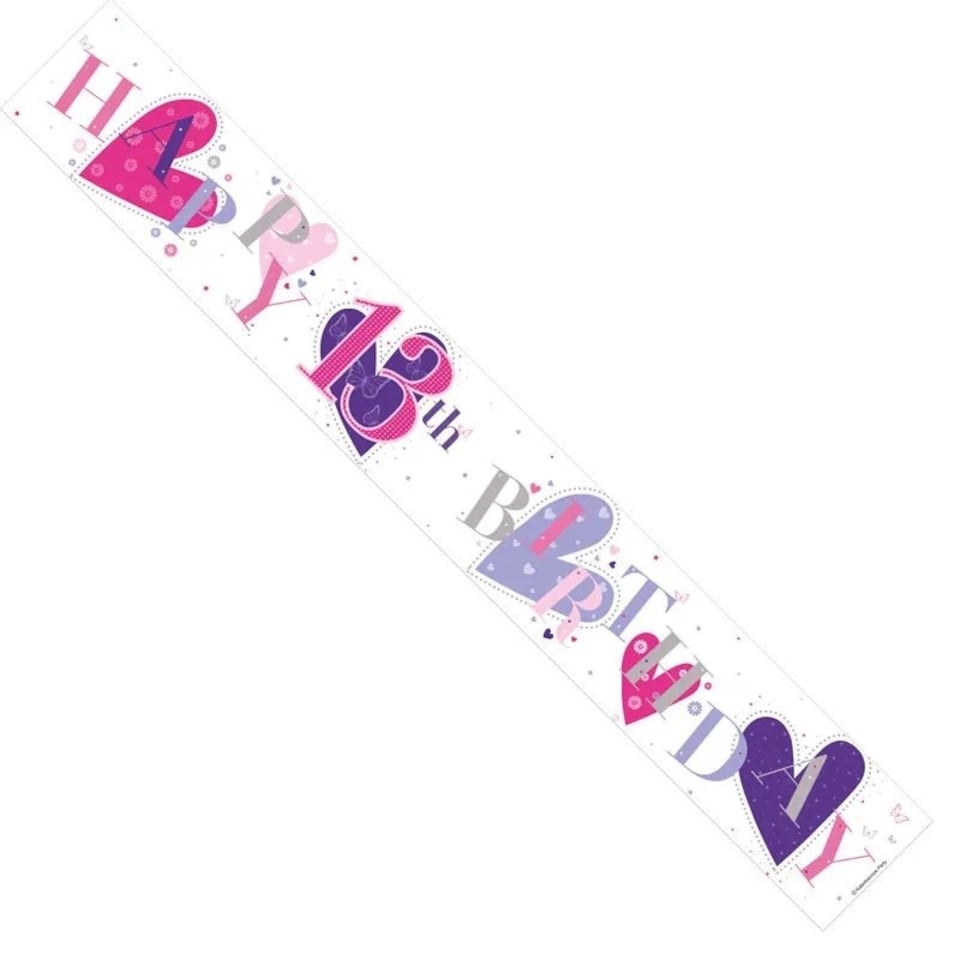 Apac Hearts 13th Birthday Banner - Multicoloured - One Size