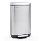 image 1 of Stainless Steel Rectangular Pedal Bin With Soft Close Lid Silver Waste Bin - 30L Silver