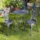 image 1 of Bistro Set Outdoor Patio Garden Furniture Table and 2 Chairs Metal