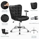 image 4 of Yaheetech Mid-Back PU Leather Office Task Chair with Rolling Wheels | Black