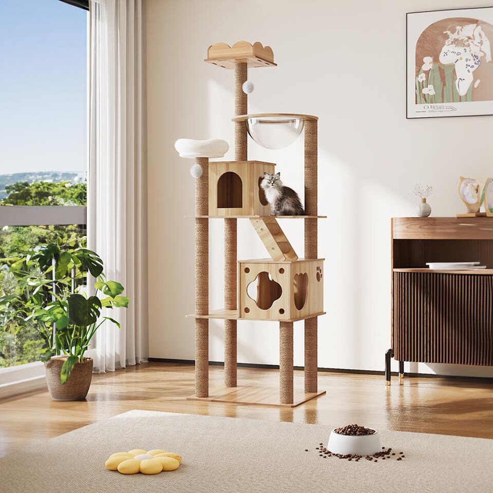 image 1 of Living and Home Cat Tree Cat Tower with Perches and Condo