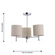 image 5 of Brea - Chrome 3 Light Fitting with Natural Linen Shades | Chrome | Brown | 1