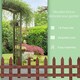image 5 of Outsunny Pack of 12 Wooden Plant Border Fence Garden Fixed Picket Fence Brown