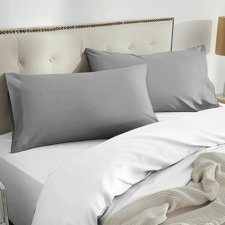 image 1 of Bamboo Silk Pillowcases White | White