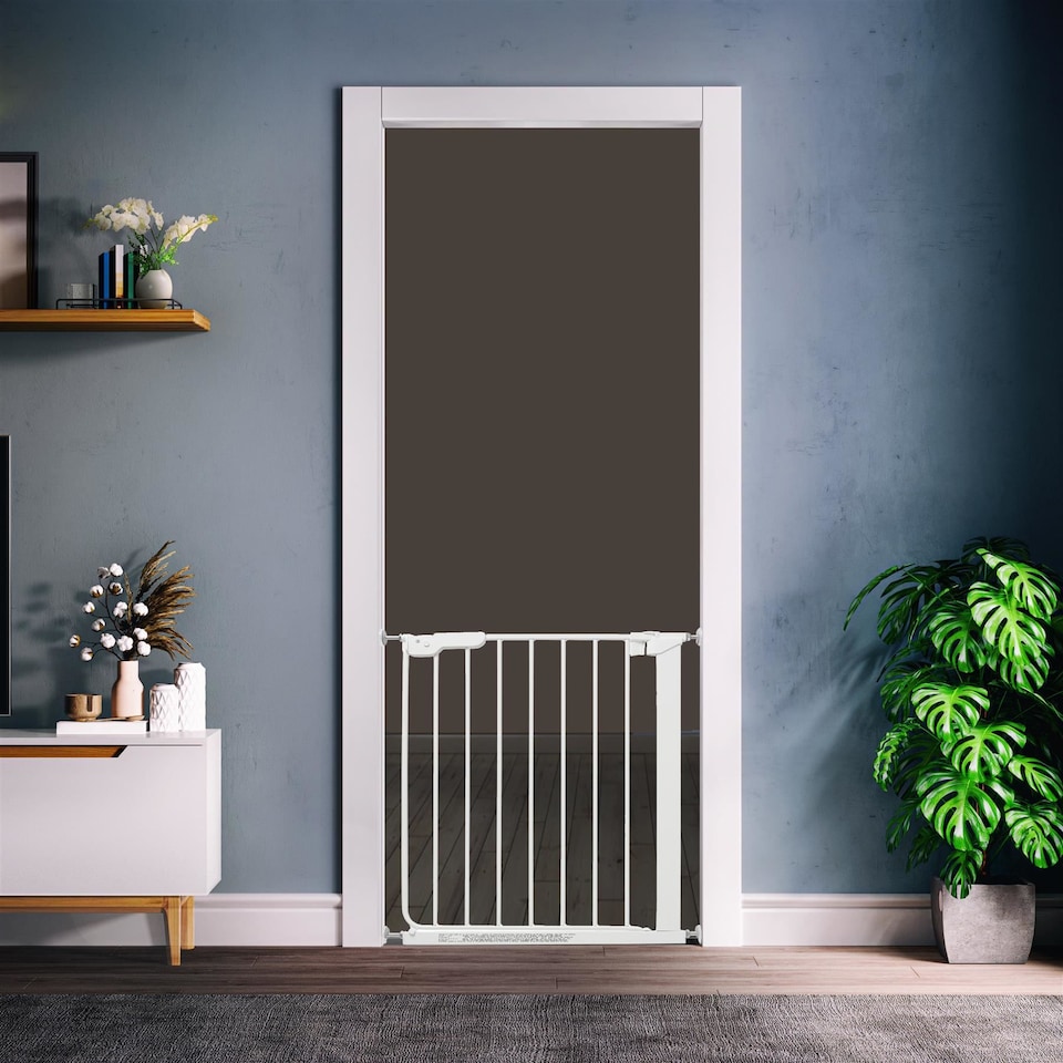 image 1 of Safetots Super Narrow Baby Gate, 60.5cm - 66.5cm, White, Child Safety Barrier, Pressure Fit Stair Gate | White | 1